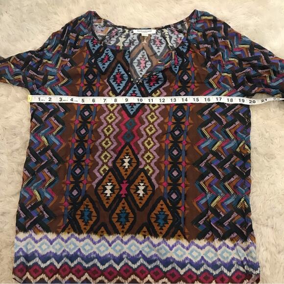 Beachlunchlounge tribal Aztec long sleeved blouse size XS multi color - Picture 5 of 6